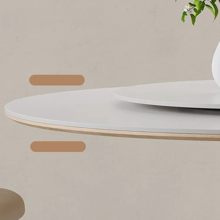 アッシュ材とセラミックのエレガントなラウンドテーブル - モダンなインテリアの中心に! fjx-2671