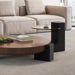 モダンリビングに最適!ガラス天板センターテーブルでスタイリッシュにコーディネート fjx-2675