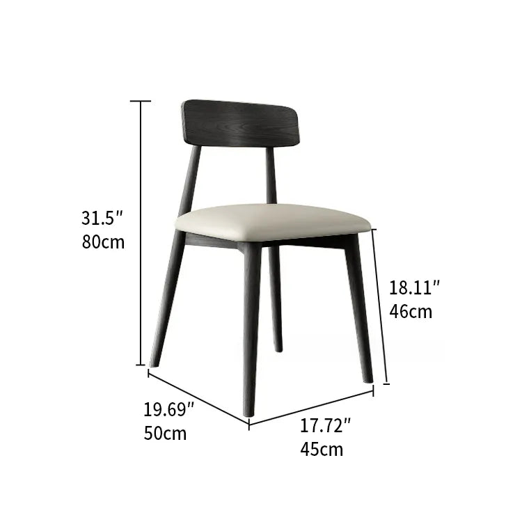 シンプルモダンなオーク&PUレザーチェア - インテリアに洗練されたアクセントをプラス fjx-2676