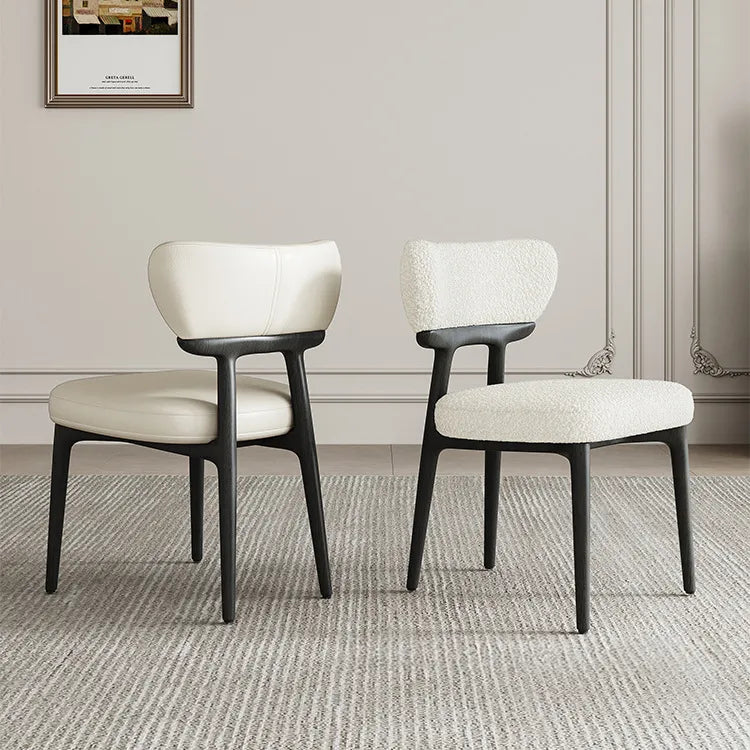 シープボア&PUレザー使用のスタイリッシュなアッシュ材チェアセット fjx-2685