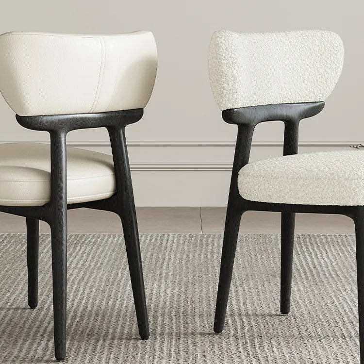 シープボア&PUレザー使用のスタイリッシュなアッシュ材チェアセット fjx-2685