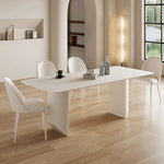 スタイリッシュなセラミック&ステンレス製モダンテーブル - デザイン性と耐久性を両立! fjx-2695