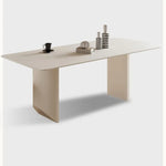 スタイリッシュなセラミック&ステンレス製モダンテーブル - デザイン性と耐久性を両立! fjx-2695