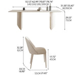 スタイリッシュなセラミック&ステンレス製モダンテーブル - デザイン性と耐久性を両立! fjx-2695