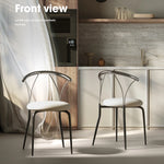 モダンステンレスフレーム&PUレザーチェア - スタイリッシュで快適な座り心地 fkb-4372