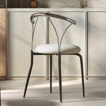 モダンステンレスフレーム&PUレザーチェア - スタイリッシュで快適な座り心地 fkb-4372