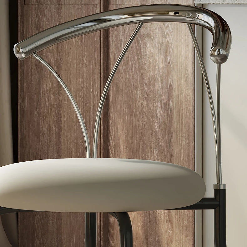 モダンステンレスフレーム&PUレザーチェア - スタイリッシュで快適な座り心地 fkb-4372