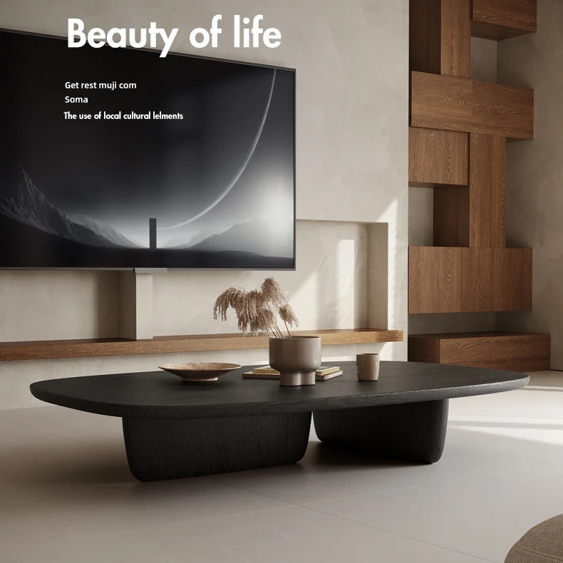 スタイリッシュなモダンティーテーブル - リビングルームにぴったりなスリムな密度ボードデザイン fkb-4373