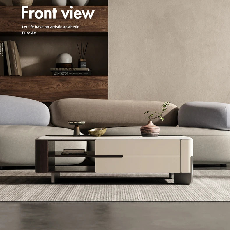 モダンで高級感あふれる多層板?大理石テレビ台 - スタイリッシュなリビングに最適 fkb-4376