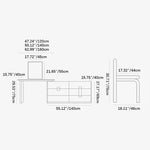 パインガラスのモダン化粧台|エレガントなインテリアを演出 fkb-4383