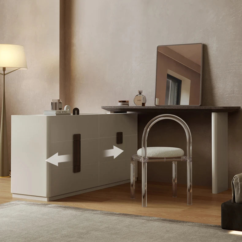 透明アクリル&シープボアのモダンスツール|インテリアを引き立てるデザインチェア fkb-4384