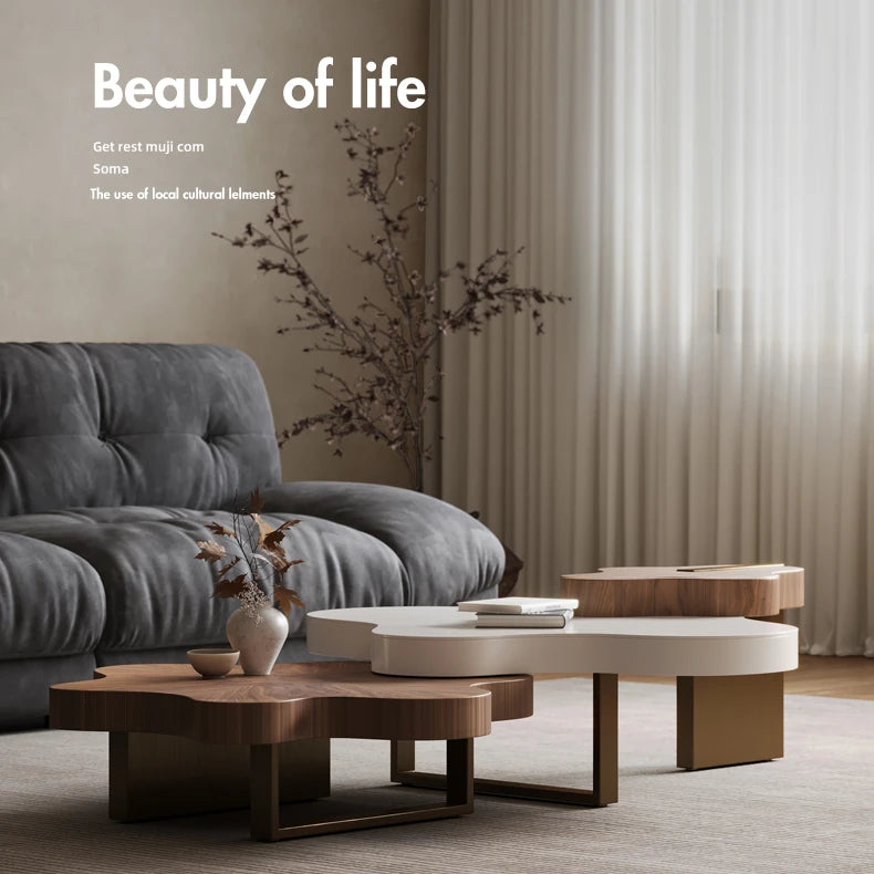 ステンレス脚と多層板で魅せるセンターテーブル|モダンデザインのリビングに彩りを添える fkb-4389