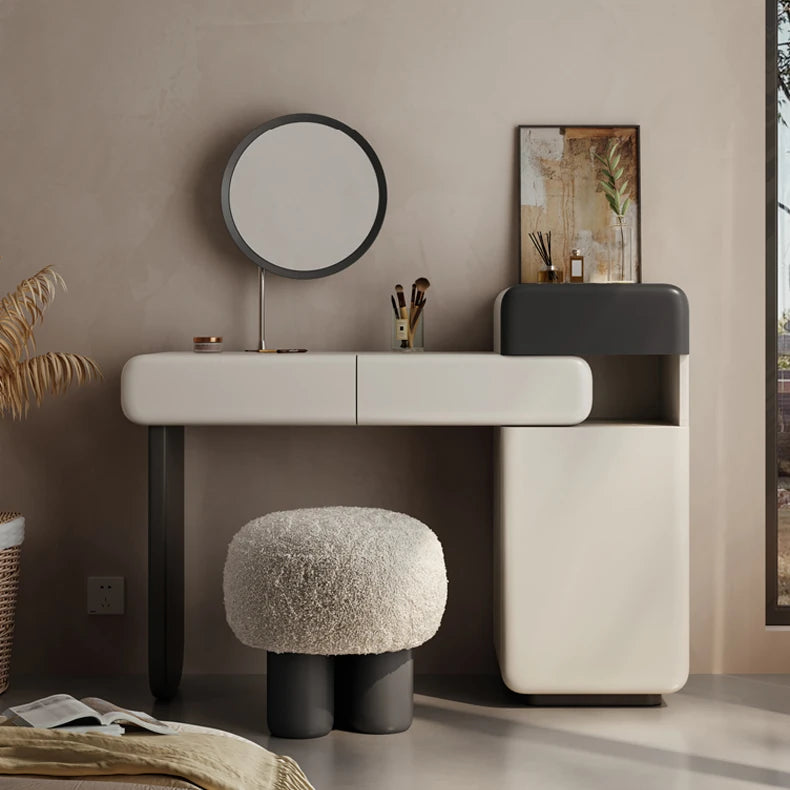 高級無垢材とガラスのシンプルモダン化粧台 | エレガントなデザインで空間を彩る fkb-4391