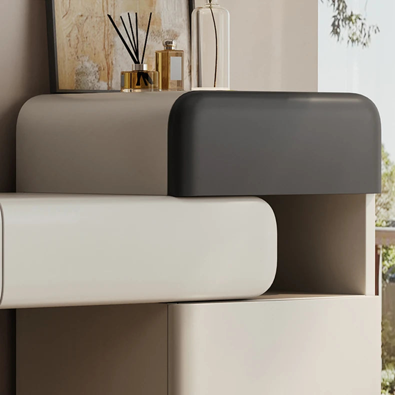 高級無垢材とガラスのシンプルモダン化粧台 | エレガントなデザインで空間を彩る fkb-4391