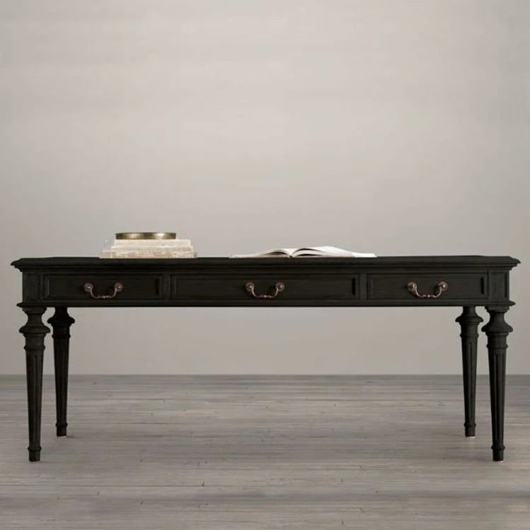 オーク多層板テーブル|洗練されたデザインの書斎デスク|収納付きナチュラルスタイル fljgj-2109