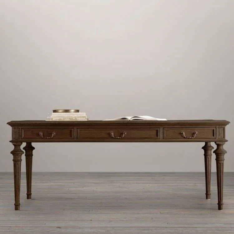 オーク多層板テーブル|洗練されたデザインの書斎デスク|収納付きナチュラルスタイル fljgj-2109