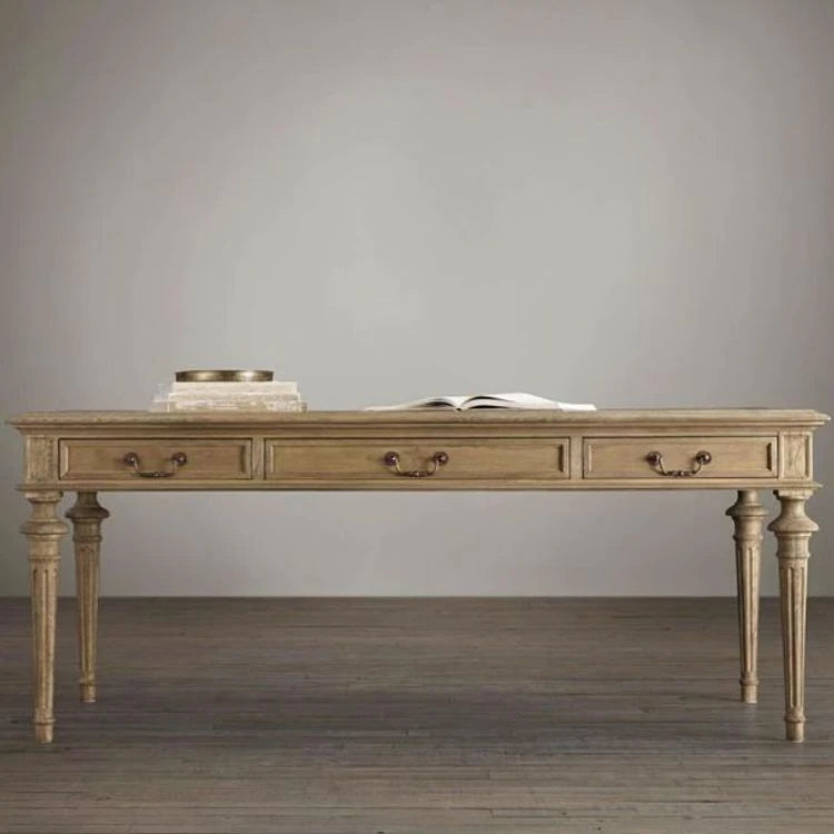 オーク多層板テーブル|洗練されたデザインの書斎デスク|収納付きナチュラルスタイル fljgj-2109