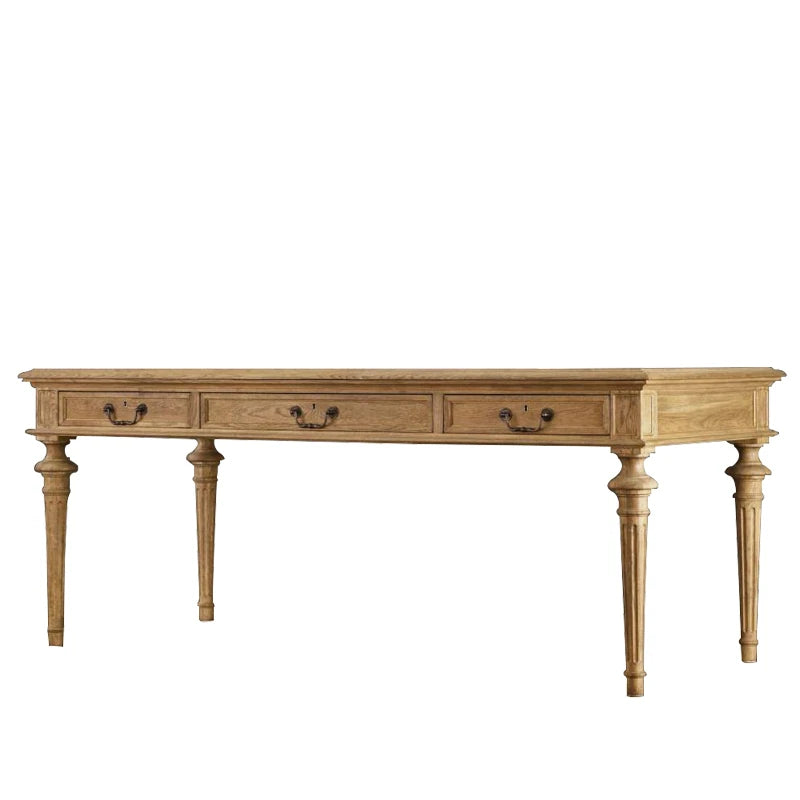 オーク多層板テーブル|洗練されたデザインの書斎デスク|収納付きナチュラルスタイル fljgj-2109