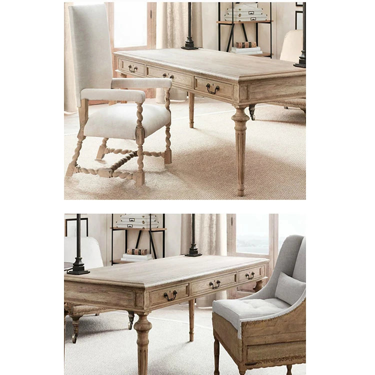 オーク多層板テーブル|洗練されたデザインの書斎デスク|収納付きナチュラルスタイル fljgj-2109