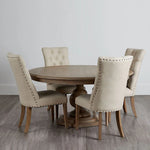 オーク材使用!モダンテイストのチェア - 綿麻生地で上質な座り心地保障 fljgj-2111