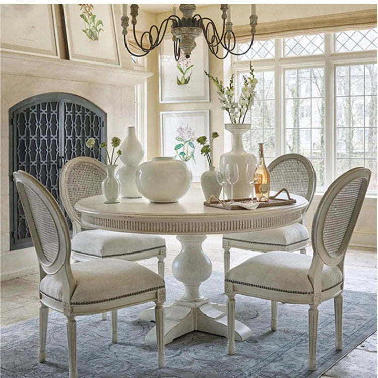 オーク多層板製優雅な円形テーブル - 高級感あふれるダイニング体験を演出する家具 fljgj-2112