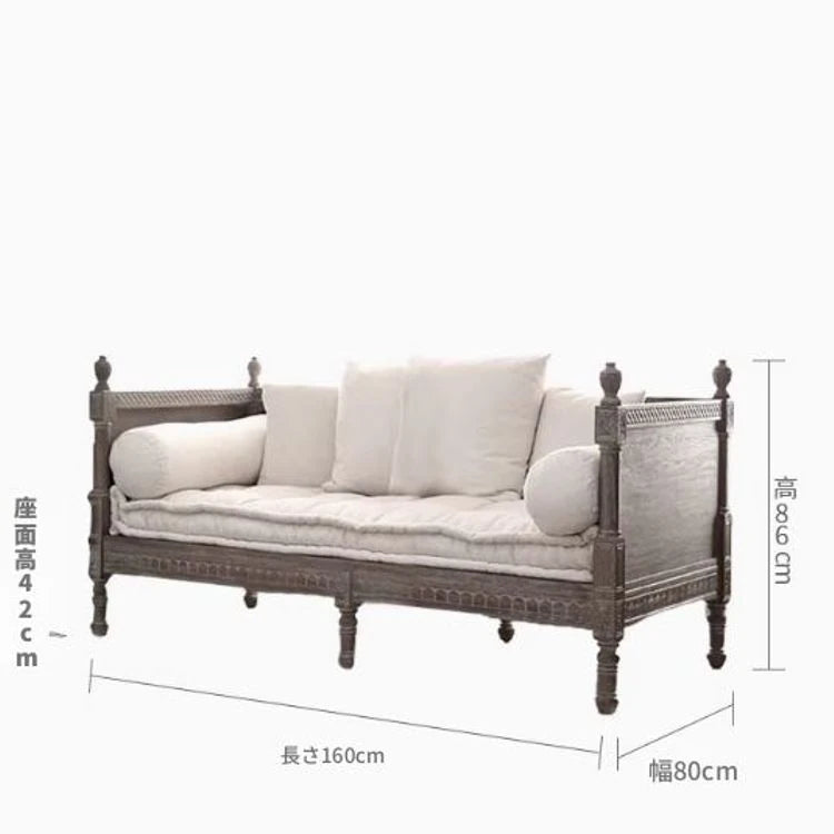 オーク材の洗練されたソファー|綿麻使用のシンプルエレガンスなデザイン|リビングに最適 fljgj-2115