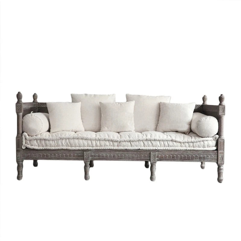 オーク材の洗練されたソファー|綿麻使用のシンプルエレガンスなデザイン|リビングに最適 fljgj-2115