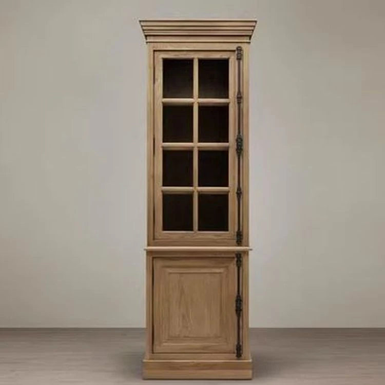 オーク材の多層板キャビネット - 美しいガラス戸付き収納家具でスタイリッシュなインテリアを演出! fljgj-2116