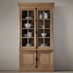 オーク材の多層板キャビネット - 美しいガラス戸付き収納家具でスタイリッシュなインテリアを演出! fljgj-2116