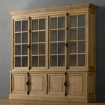 オーク材の多層板キャビネット - 美しいガラス戸付き収納家具でスタイリッシュなインテリアを演出! fljgj-2116