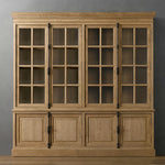 オーク材の多層板キャビネット - 美しいガラス戸付き収納家具でスタイリッシュなインテリアを演出! fljgj-2116