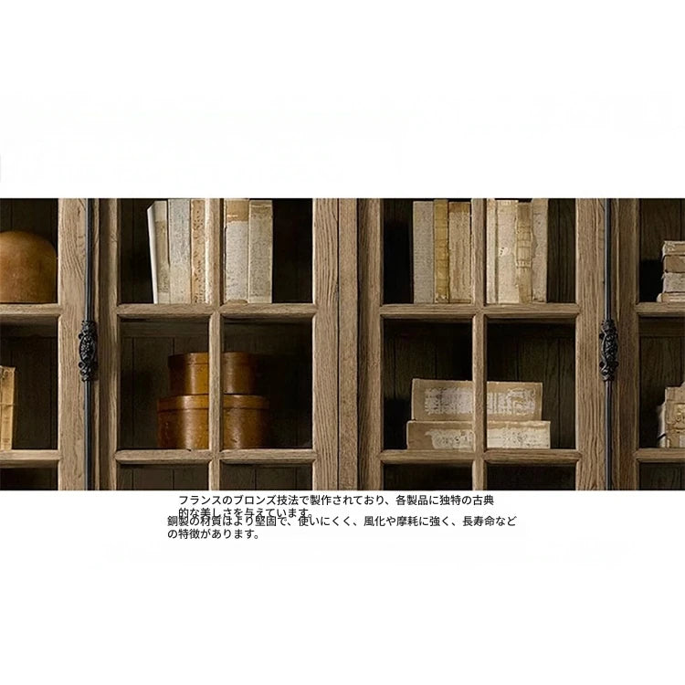 オーク材の多層板キャビネット - 美しいガラス戸付き収納家具でスタイリッシュなインテリアを演出! fljgj-2116