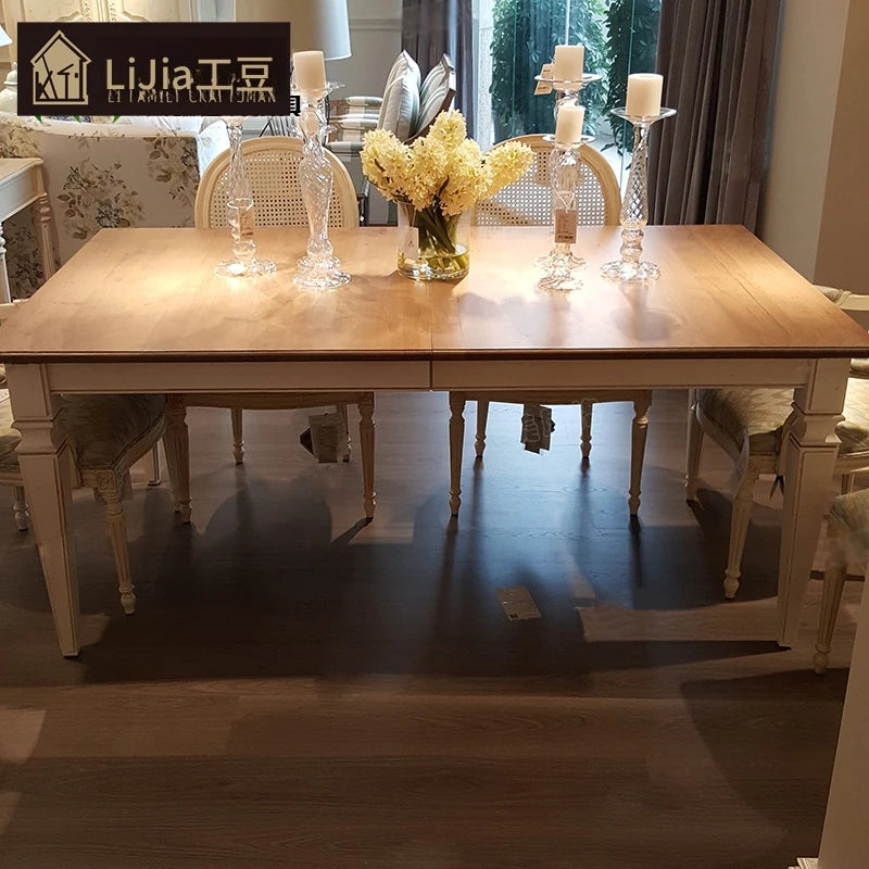 オーク多層板テーブル・シンプルでエレガントなダイニングテーブル、家族団らんや特別な時に最適! fljgj-2118