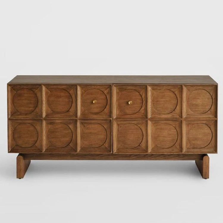 オーク多層板キャビネット|スタイリッシュなデザインと機能性を兼ね備えた収納家具 fljgj-2120