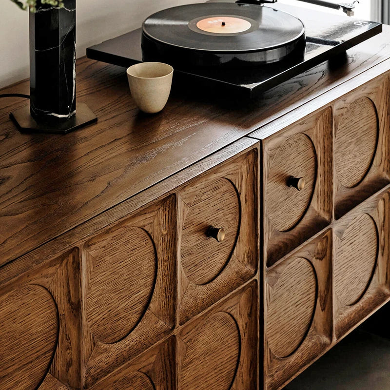 オーク多層板のスタイリッシュなナイトテーブル - モダンなインテリアに最適! fljgj-2121