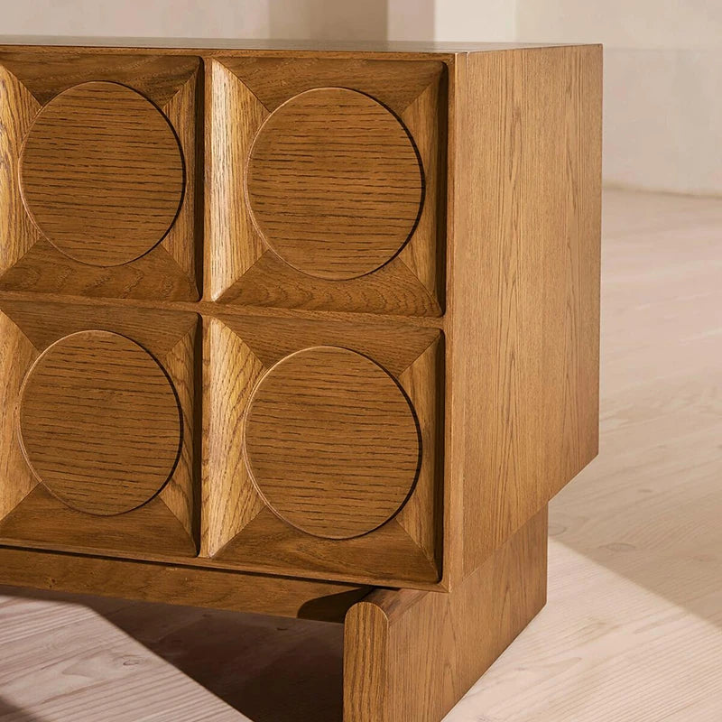 オーク多層板のスタイリッシュなナイトテーブル - モダンなインテリアに最適! fljgj-2121