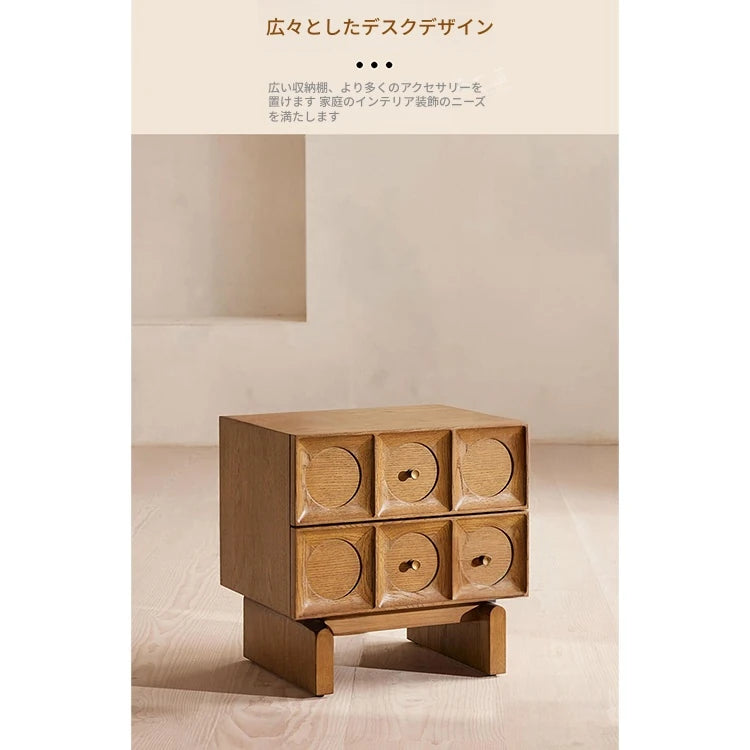 オーク多層板のスタイリッシュなナイトテーブル - モダンなインテリアに最適! fljgj-2121