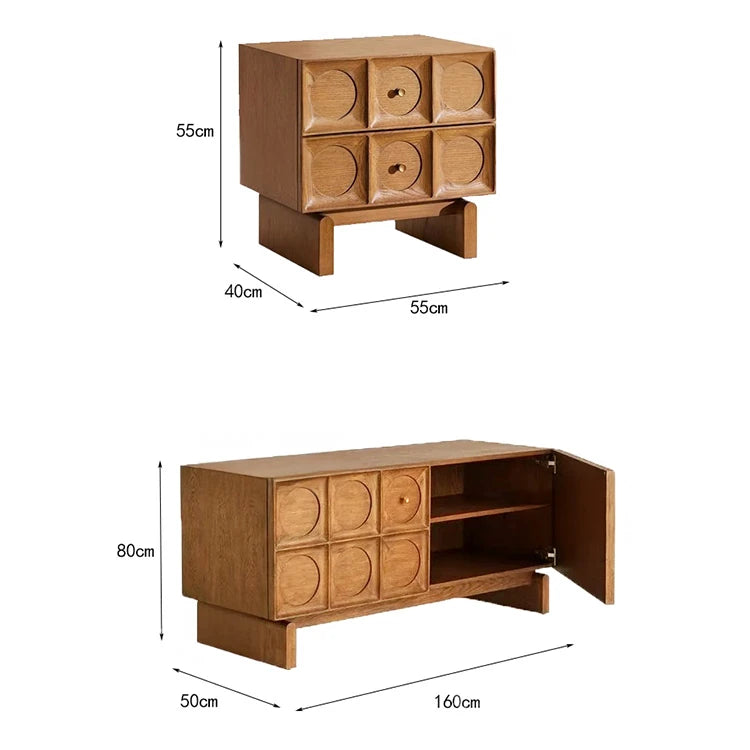 オーク多層板のスタイリッシュなナイトテーブル - モダンなインテリアに最適! fljgj-2121