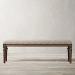 オーク材とPUレザー使用のスタイリッシュスツール | 快適な綿麻クッション付き | 多層板構造で耐久性抜群! fljgj-2123