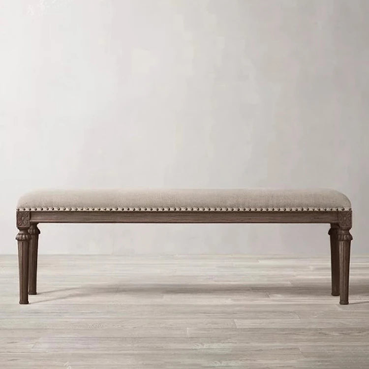 オーク材とPUレザー使用のスタイリッシュスツール | 快適な綿麻クッション付き | 多層板構造で耐久性抜群! fljgj-2123