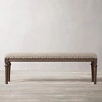 オーク材とPUレザー使用のスタイリッシュスツール | 快適な綿麻クッション付き | 多層板構造で耐久性抜群! fljgj-2123