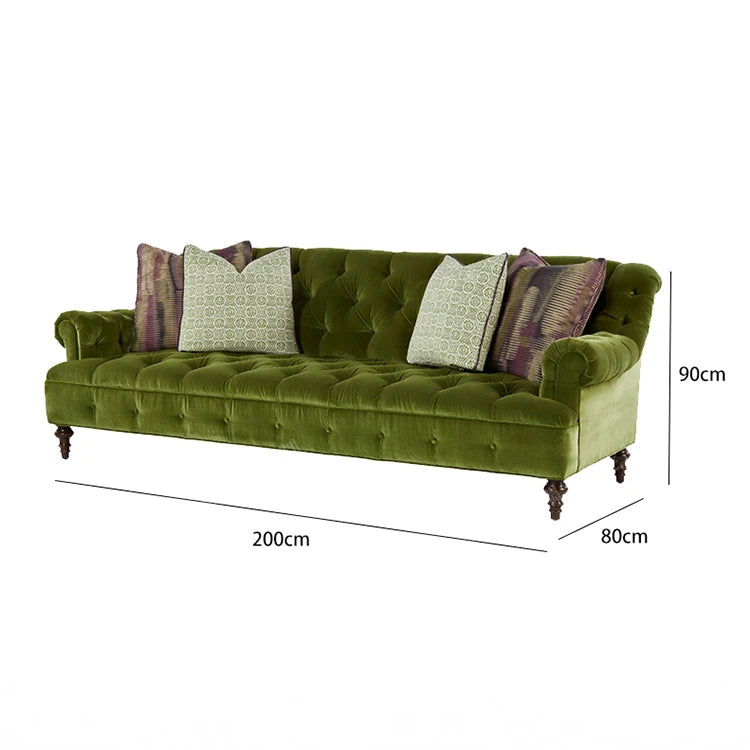 パイン材使用の上質なソファー|エレガントなグリーンカラーでお部屋を彩るデザイン fljgj-2124