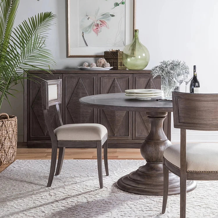 オーク多層板使用のラウンドテーブル - エレガントなデザインと実用性を兼ね備えたインテリアアイテム fljgj-2125