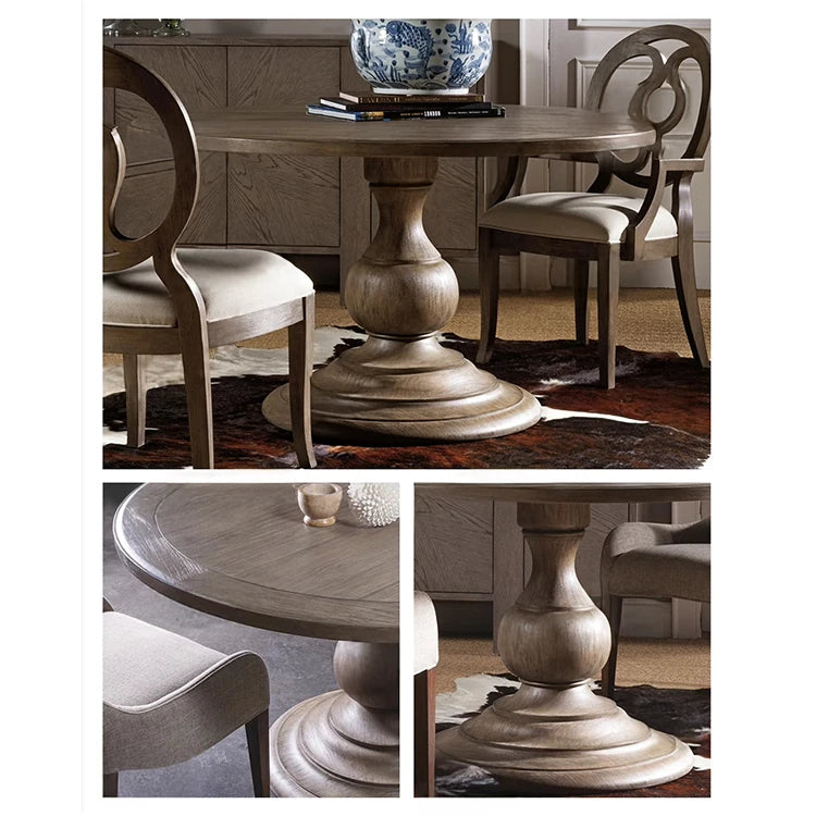 オーク多層板使用のラウンドテーブル - エレガントなデザインと実用性を兼ね備えたインテリアアイテム fljgj-2125