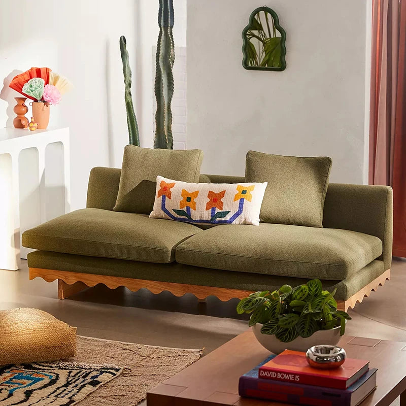 おしゃれなパインとアッシュ材のソファー|綿麻ファブリック使用|リビングにピッタリなデザイン fljgj-2127