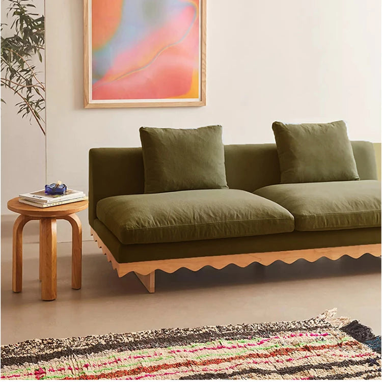 おしゃれなパインとアッシュ材のソファー|綿麻ファブリック使用|リビングにピッタリなデザイン fljgj-2127