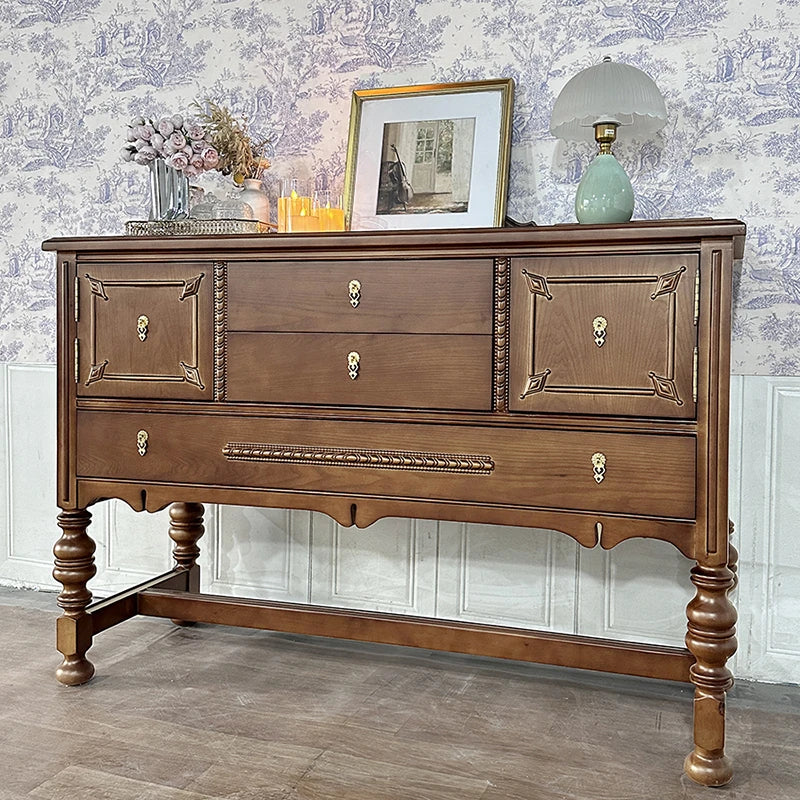 オーク多層板キャビネット クラシックデザイン 収納力抜群 インテリア家具 fljgj-2130