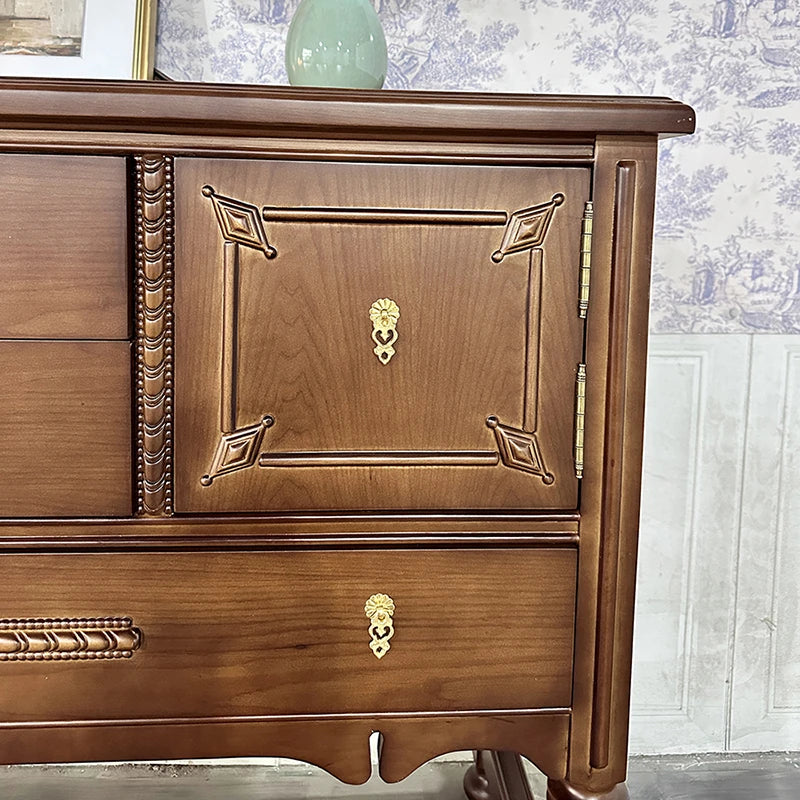 オーク多層板キャビネット クラシックデザイン 収納力抜群 インテリア家具 fljgj-2130