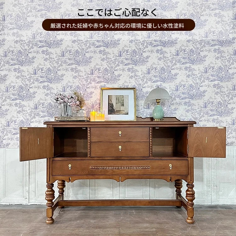 オーク多層板キャビネット クラシックデザイン 収納力抜群 インテリア家具 fljgj-2130