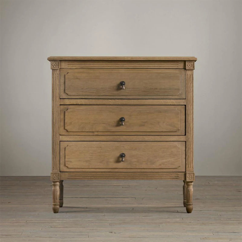 オーク材製ナイトテーブル - ステンレスハードウェア付き、洗練されたデザインの収納家具 fljgj-2131